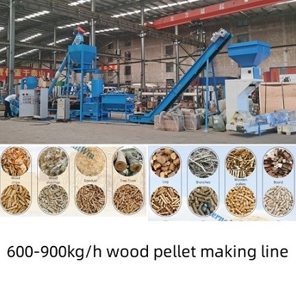 500 - 1000kg/Χ για πολλές χρήσεις βιομάζα μηχανών σβόλων πριονιδιού ξύλινη/ξύλινη γραμμή παραγωγής σβόλων