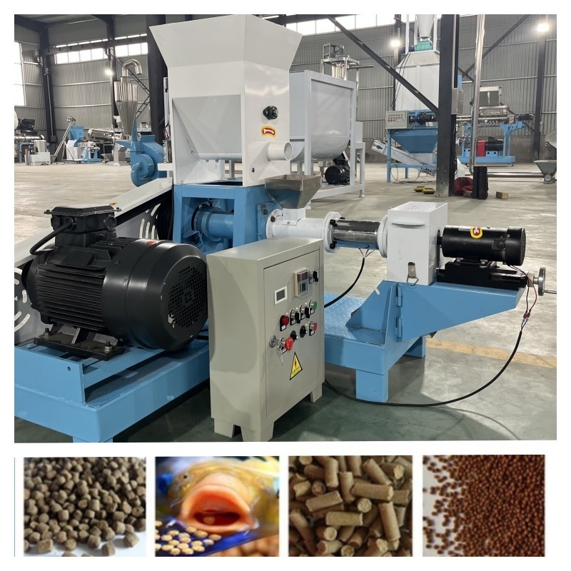100-500kg/h επιπλέουσα γραμμή παραγωγής τροφών ψαριών με το μεταφορέα 112mm βιδών 0.75kw