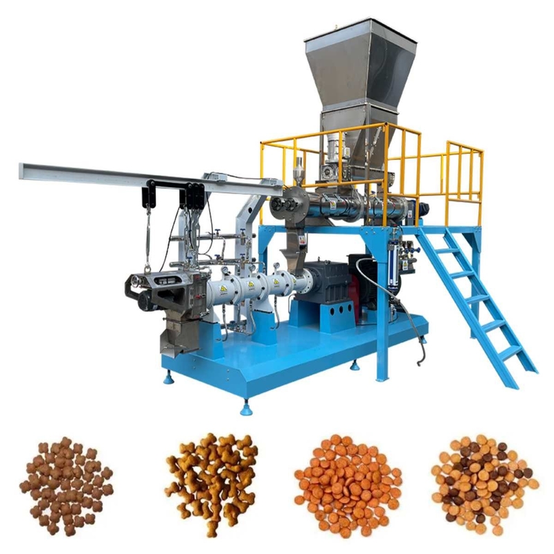 500-1000kg/H ξεράνετε το δίδυμο μύλο σβόλων τροφών γαρίδων βιδών εξωθητών τροφών ψαριών τύπων