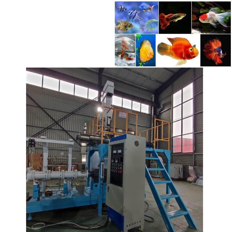 2000kg/H επιπλέουσα ψαριών τροφών γραμμών παραγωγής διπλή μηχανή τροφών ψαριών βιδών επιπλέουσα