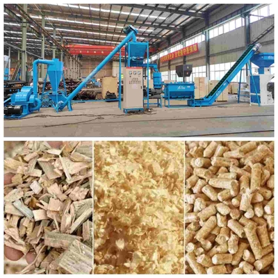 Πλήρης 1~5T/H βιομαζών γραμμή παραγωγής σβόλων πριονιδιού ξύλινη για τη θέρμανση